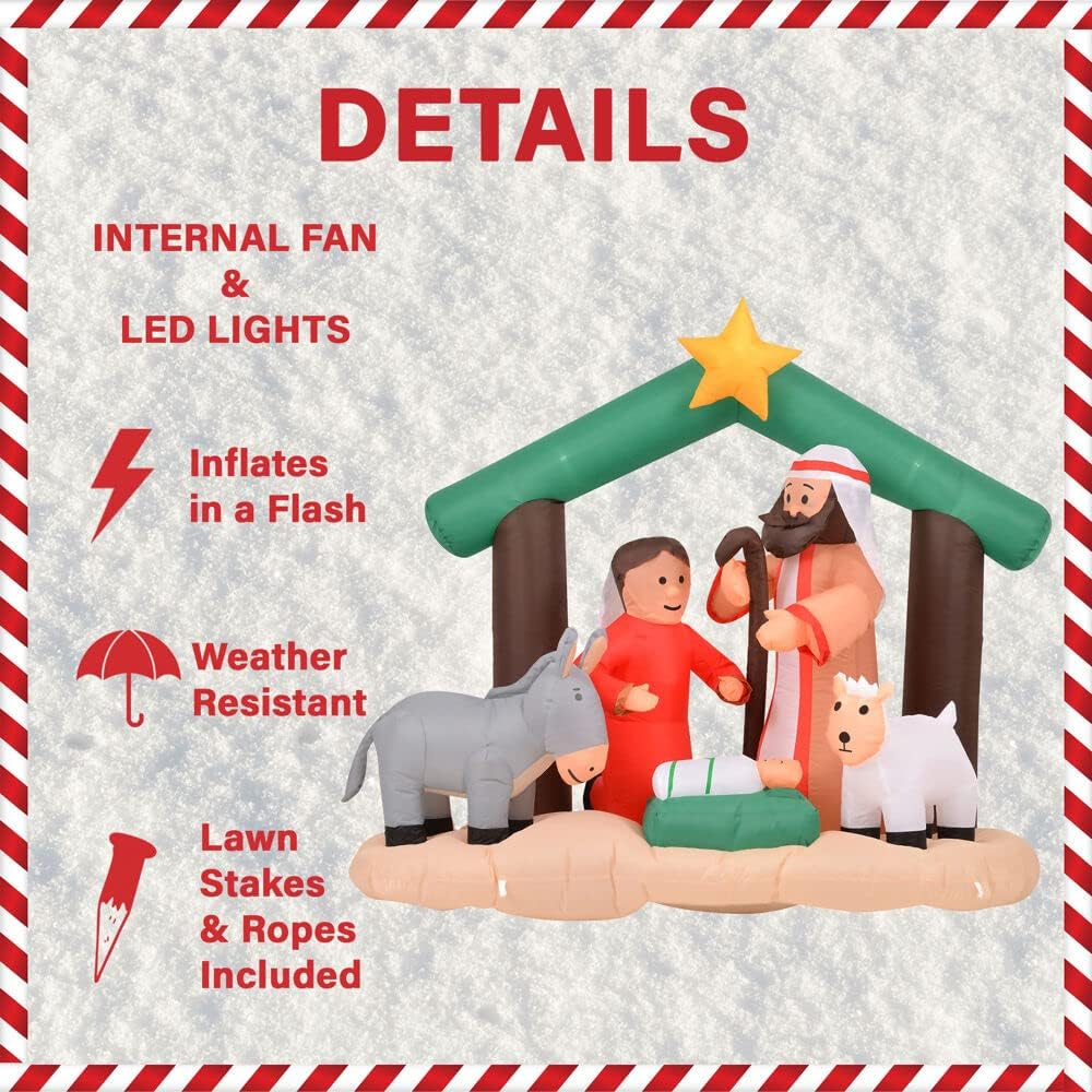 Farm 20ft. Tall Pre-Lighted Christmas Inflatable | Happy Snowman with RGB Lights and Storage Bag | Outdoor Holiday Amplified Holiday Celebration Party Decoration