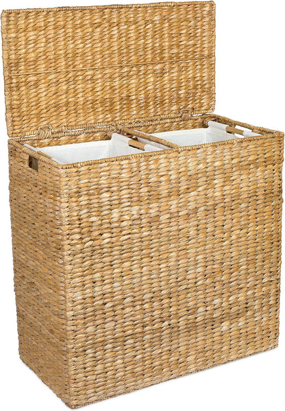 Extra large split gift basket with lining