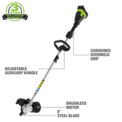 40V 8" Brushless Edger, 4.0Ah USB Battery and Charger Included