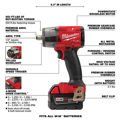 18V M18 FUEL Lithium-Ion Brushless Cordless 7-Tool Combo Kit 5.0 Ah